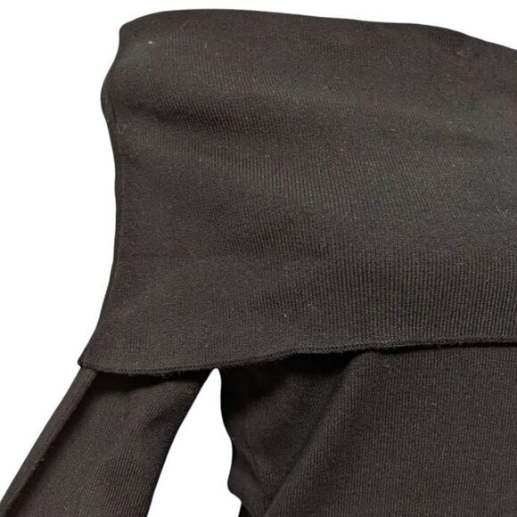 Anthropologie ETT TWA Foldover Off Shoulder Ribbed Knit Top - Picture 3 of 10